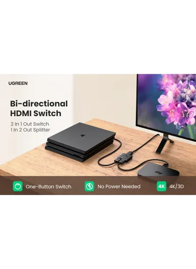 4K 2 in 1 HDMI Splitter Switch Out Adapter HDMI Switcher For Xbox TV Box Computer Monitor