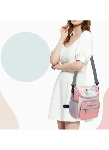 Oxford Durable Practical Baby Stroller Bag With Lamografy Design For Kids AN027 (W20 x D14 x H24)cm - Pink