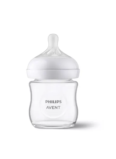 0m+ 120ml Glass &amp; Silicone Natural Feeding Bottle SCY930/01