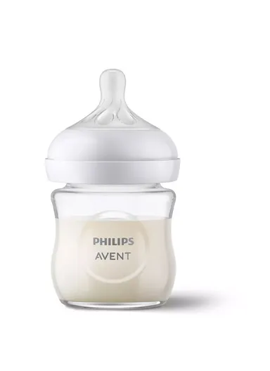 0m+ 120ml Glass &amp; Silicone Natural Feeding Bottle SCY930/01