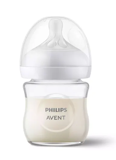 0m+ 120ml Glass &amp; Silicone Natural Feeding Bottle SCY930/01