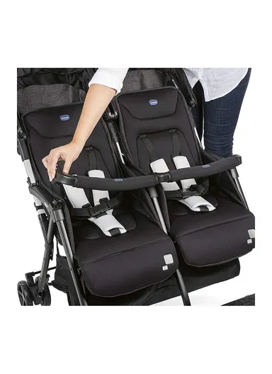 0m+ Fabric &amp; Metal OHLALA Twin Stroller With Rain cover &amp; Comfort Kit 79279.41 (L78 x W100 x H88)cm