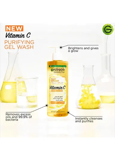 400ml Fast Bright Vitamin C Brightening Purifying Face Gel Wash