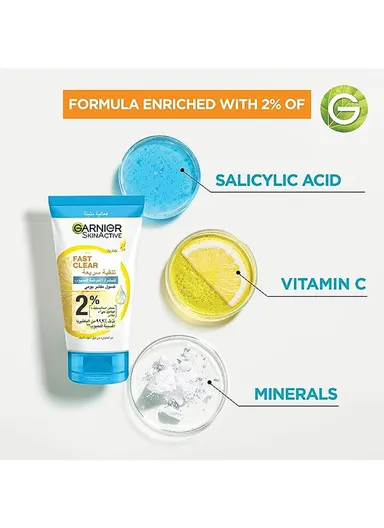 150ml Fast Clear 2% Salicylic Acid &amp; Vitamin C 3 In 1 Anti-Acne Exfoliating Wash