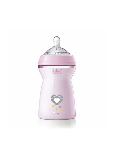 6m+ 330ml Plastic BPA Free Neutral Feeling Baby Bottle Fast Flow 81335.1 - Pink