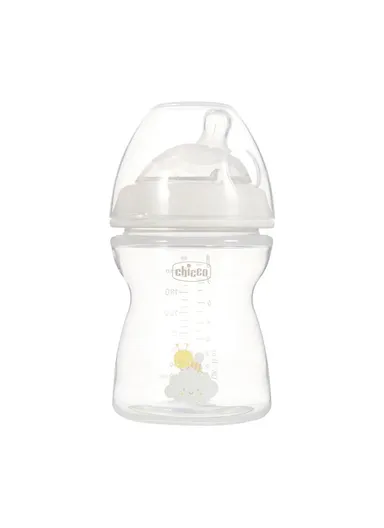 2m+ 250ml Plastic BPA Free Neutral Feeling Colored Bottle Medium Flow 81323.3 - White