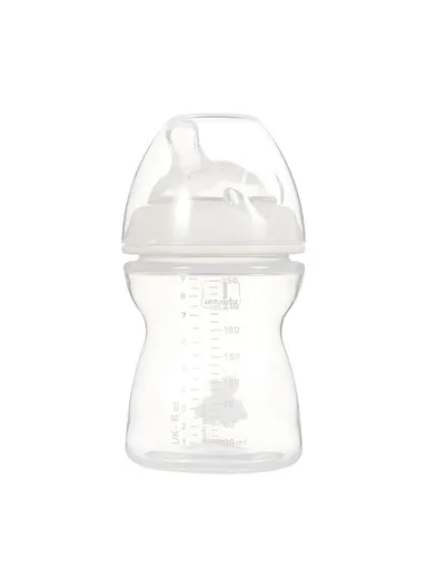 2m+ 250ml Plastic BPA Free Neutral Feeling Colored Bottle Medium Flow 81323.3 - White