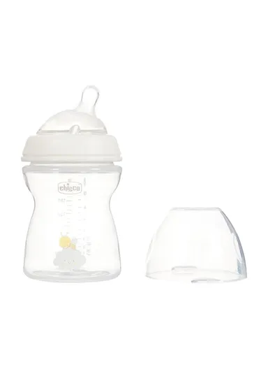 2m+ 250ml Plastic BPA Free Neutral Feeling Colored Bottle Medium Flow 81323.3 - White