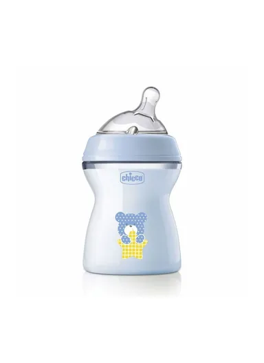 2m+ 250ml Plastic BPA Free Neutral Feeling Colored Bottle Medium Flow For Boy 81323.2 - Blue