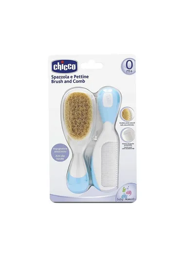 0m+ Natural Brush &amp; Comb 6569.2 - Blue-White