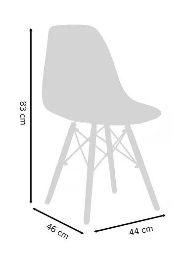 4Pcs PP+Glass Fiber Wooden Legs High-Quality Modern Eiffel Style Chair For Living Room, Restaurant, Cafe Shops &amp; Hotels (L44 x W46 x H83)cm - Black