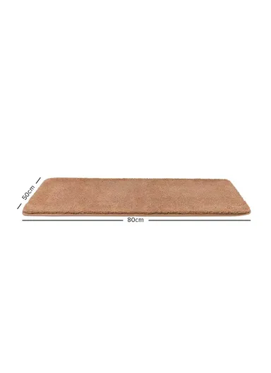 50x80cm Polyester Soft Shaggy Anti-Skid Bath Mats For Bathroom, Bedroom - Brown