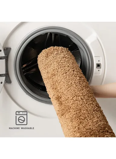 50x80cm Polyester Soft Shaggy Anti-Skid Bath Mats For Bathroom, Bedroom - Brown