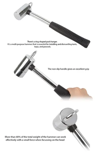 Multi-Function Camping Lock Hammer With Ergonomic Handle &amp; Puller FX-8292-1
