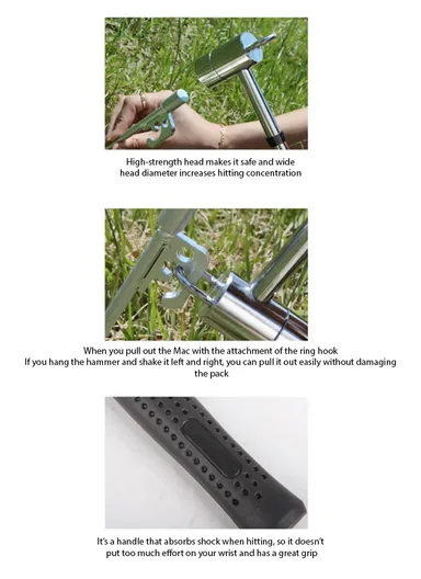 Multi-Function Camping Lock Hammer With Ergonomic Handle &amp; Puller FX-8292-1