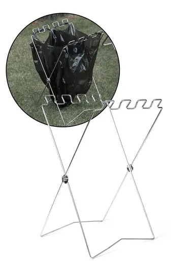 Outdoor Garbage Bag Rack Trash &amp; Canvas Bags Holder FX-9026 (L30 x W30 x H50)cm