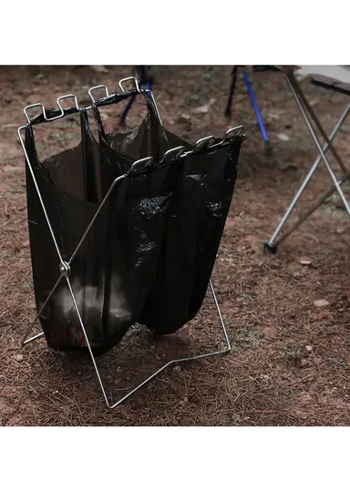 Outdoor Garbage Bag Rack Trash &amp; Canvas Bags Holder FX-9026 (L30 x W30 x H50)cm