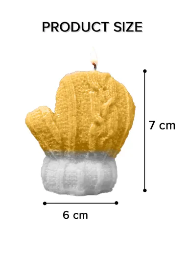 Cute Scented Glove Shape Candle For Relaxation &amp; Home Decoration (L3 x W6 x H7)cm - White / Yellow