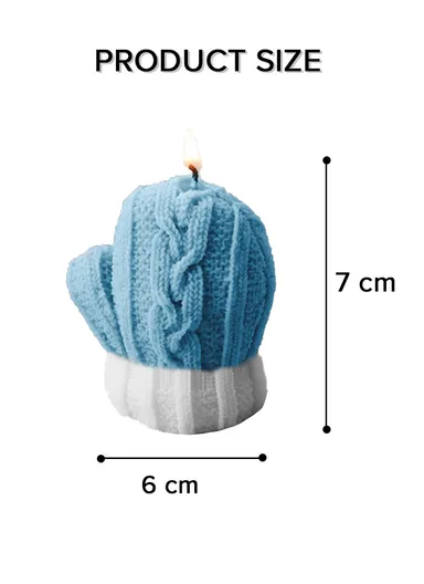 Cute Scented Glove Shape Candle For Relaxation &amp; Home Decoration (L3 x W6 x H7)cm - White / Blue 