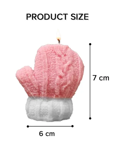 Cute Scented Glove Shape Candle For Relaxation &amp; Home Decoration (L3 x W6 x H7)cm - White / Pink