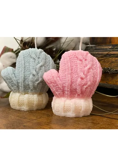 Cute Scented Glove Shape Candle For Relaxation &amp; Home Decoration (L3 x W6 x H7)cm - White / Pink