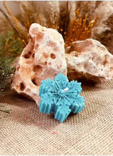Decorative Scented Snow Candle For Relaxation (L6 x W6 x H2.5)cm - Blue