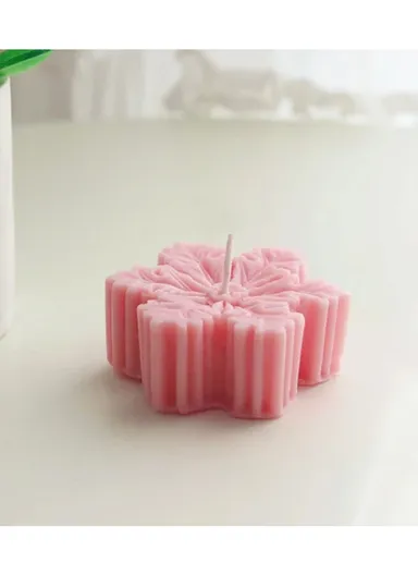 Decorative Scented Snow Candle For Relaxation (L6 x W6 x H2.5)cm - Pink