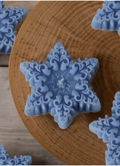 Decorative Scented Snow Candle For Relaxation (L8.5 x W8.5 x H2)cm - Blue