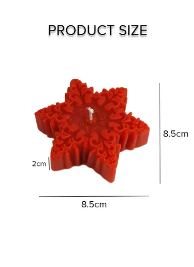 Decorative Scented Snow Candle For Relaxation (L8.5 x W8.5 x H2)cm - Red