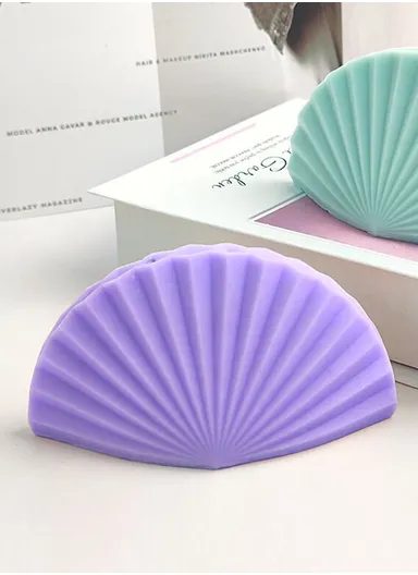 Decorative Scented Sea Scallop Shel Candle For Relaxation (L6 x W12.5 x H7)cm - Purple