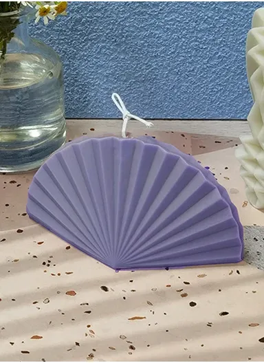 Decorative Scented Sea Scallop Shel Candle For Relaxation (L6 x W12.5 x H7)cm - Purple