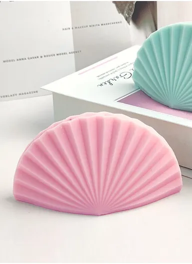 Decorative Scented Sea Scallop Shel Candle For Relaxation (L6 x W12.5 x H7)cm - Pink