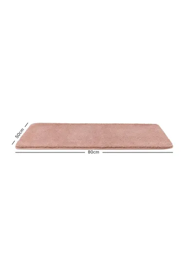 50x80cm Polyester Soft Shaggy Anti-Skid Bath Mats For Bathroom, Bedroom - Pink