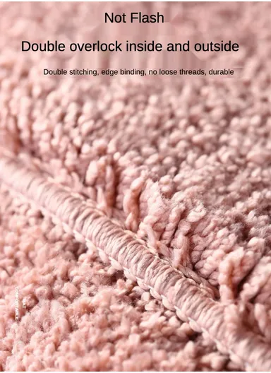 50x80cm Polyester Soft Shaggy Anti-Skid Bath Mats For Bathroom, Bedroom - Pink