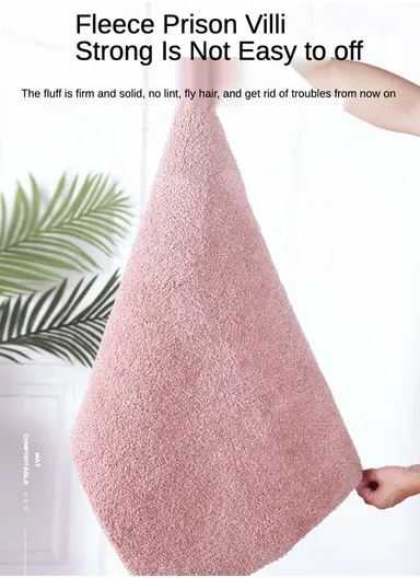 50x80cm Polyester Soft Shaggy Anti-Skid Bath Mats For Bathroom, Bedroom - Pink