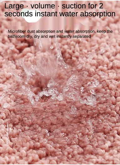 50x80cm Polyester Soft Shaggy Anti-Skid Bath Mats For Bathroom, Bedroom - Pink
