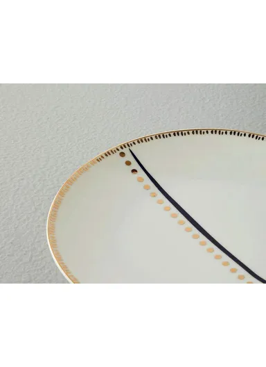 Modern Detail Bone China Cake Plate 21 cm Black