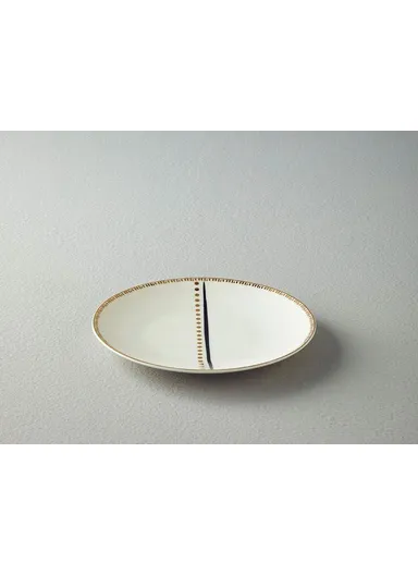 Modern Detail Bone China Cake Plate 21 cm Black