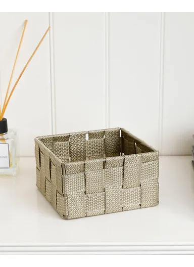 Shine Polypropylene Basket 14x14x7.5 cm Dark Beige