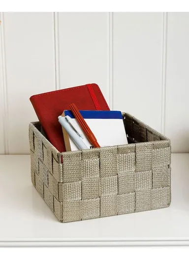 Shine Polypropylene Basket 16x16x9.5 cm Dark Beige