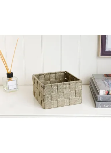 Shine Polypropylene Basket 16x16x9.5 cm Dark Beige