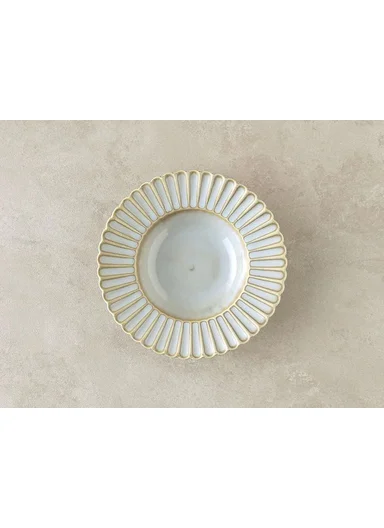 Fiore New Bone China Deep Plate 22 cm Gray