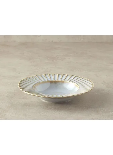 Fiore New Bone China Deep Plate 22 cm Gray