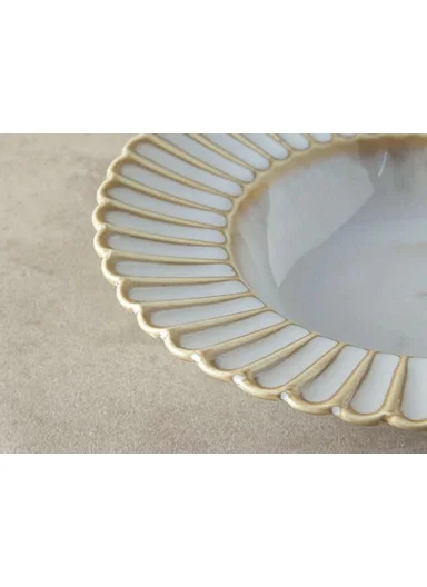 Fiore New Bone China Deep Plate 22 cm Gray