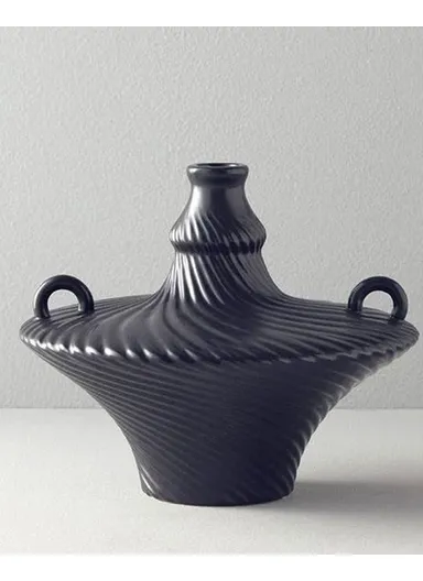 Crown Ceramic Vase 28x28x24 cm Anthracite