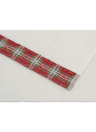 Cozy Plaid Cotton Checkered Face Towel 50x80 cm Ecru