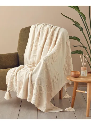 Luxwrap Knitwear Sofa Throw 130x170 cm Light Stone