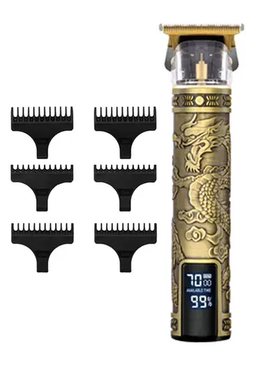 1200 mAh 2.5W Retro Design carbon Steel Cutter Professional Cordless Hair Trimmer With 6 Limiting Combs SF-9610 (L15 x W4) cm - Style 1