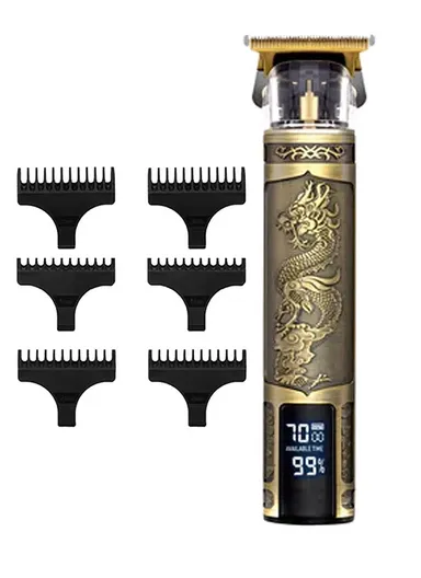 1200 mAh 2.5W Retro Design carbon Steel Cutter Professional Cordless Hair Trimmer With 6 Limiting Combs SF-9610 (L15 x W4) cm - Style 2