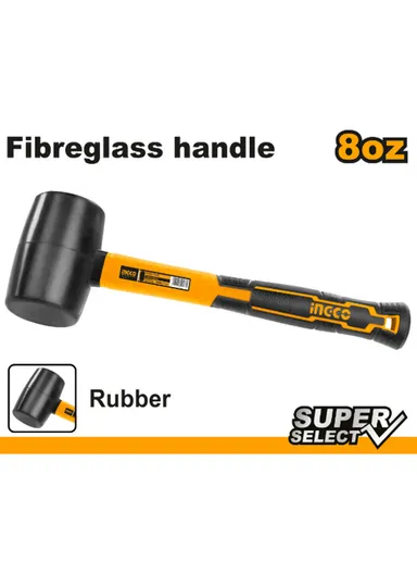 8oz Rubber Hammer HRUH8208 - Black